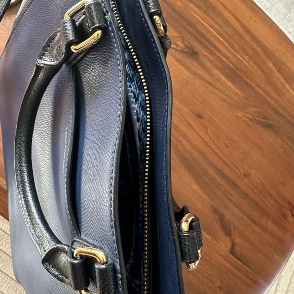 Vera Bradley Navy Blue Leather Morgan Satchel Shoulder Bag Purse EUC! MSRP $238! - Picture 11 of 11